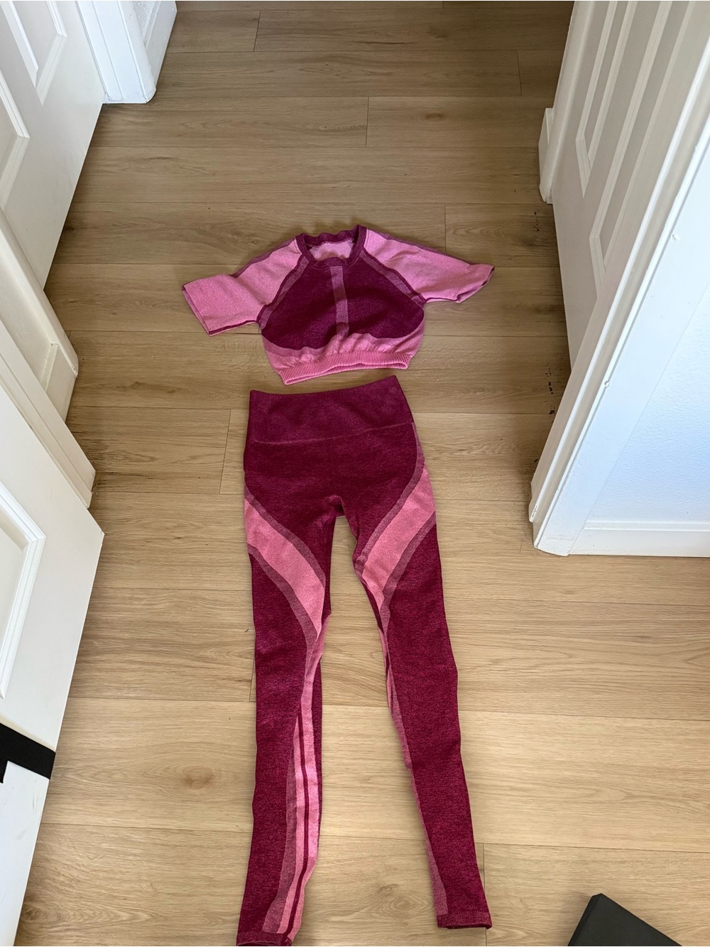Pink Ombre Seamless Active Set - Crop Top & Leggings